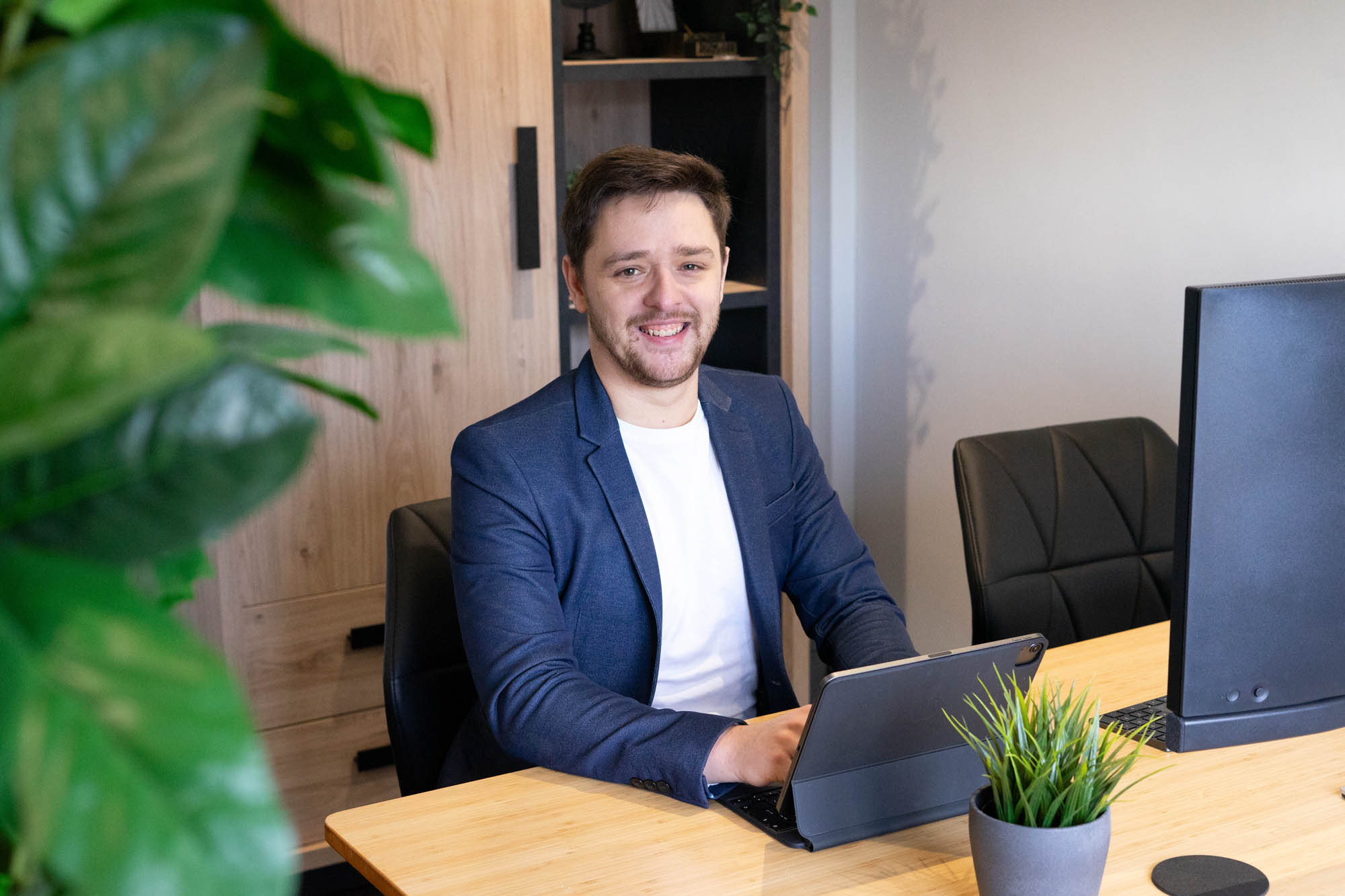 Martijn setting at his desk